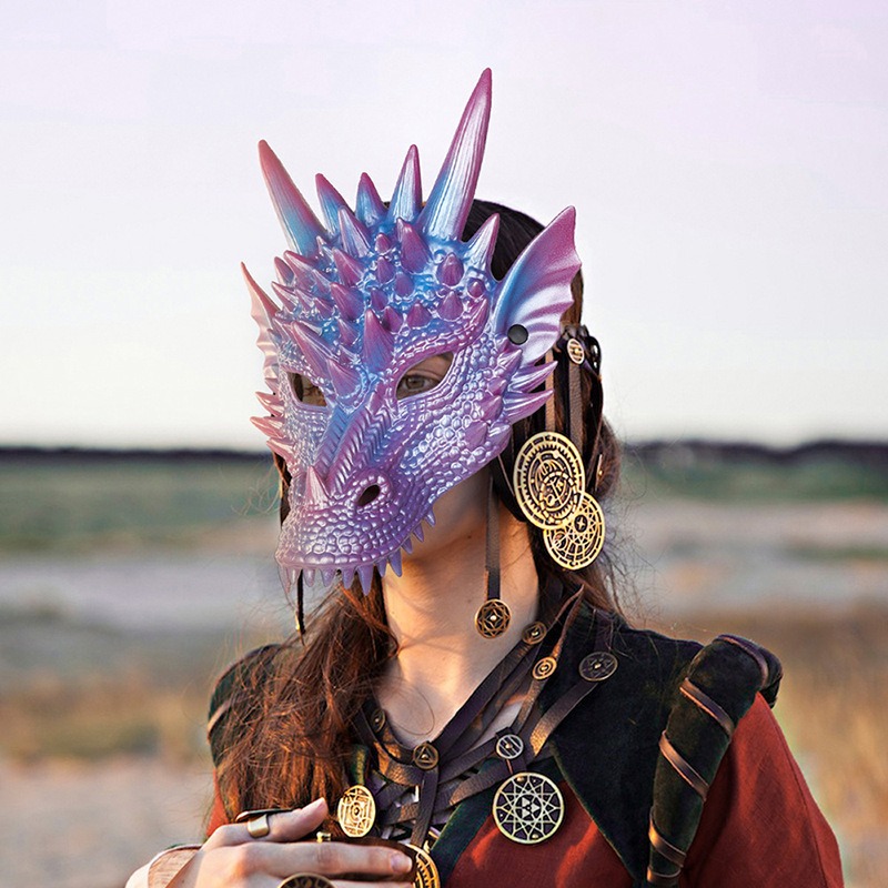 Pearl Blue Dragon Mask 3D Prin - Cosplay Prop Blueprints review and price