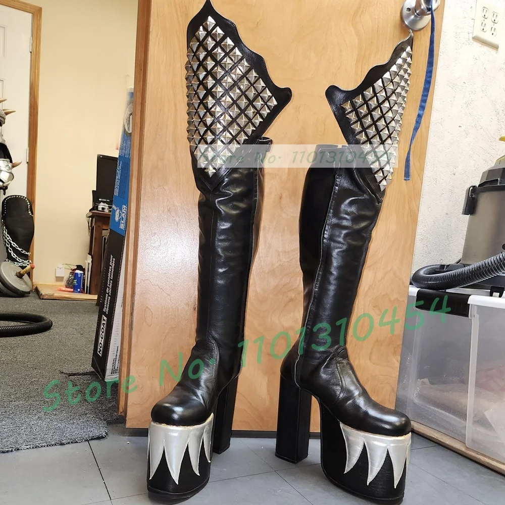 Black Knee High Platform Demon - Cosplay Flame Prop review and price