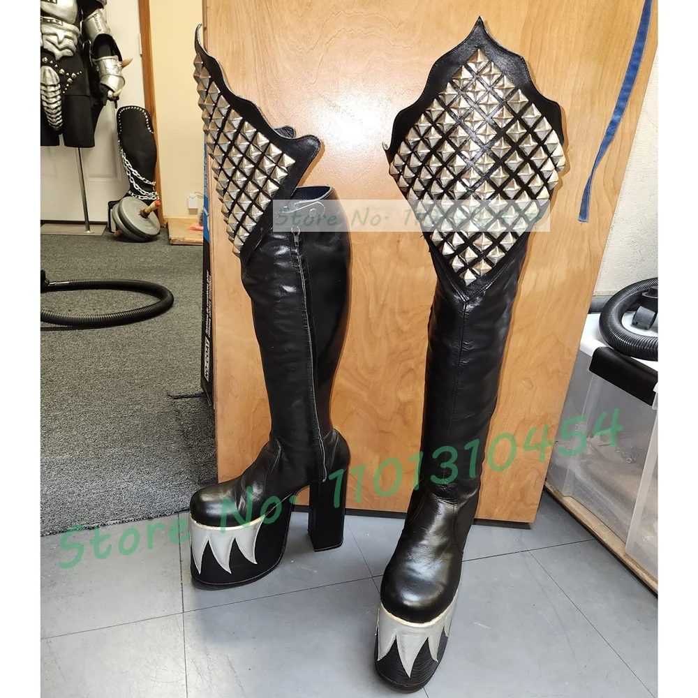 Black Knee High Platform Demon - Cosplay Flame Prop review and price