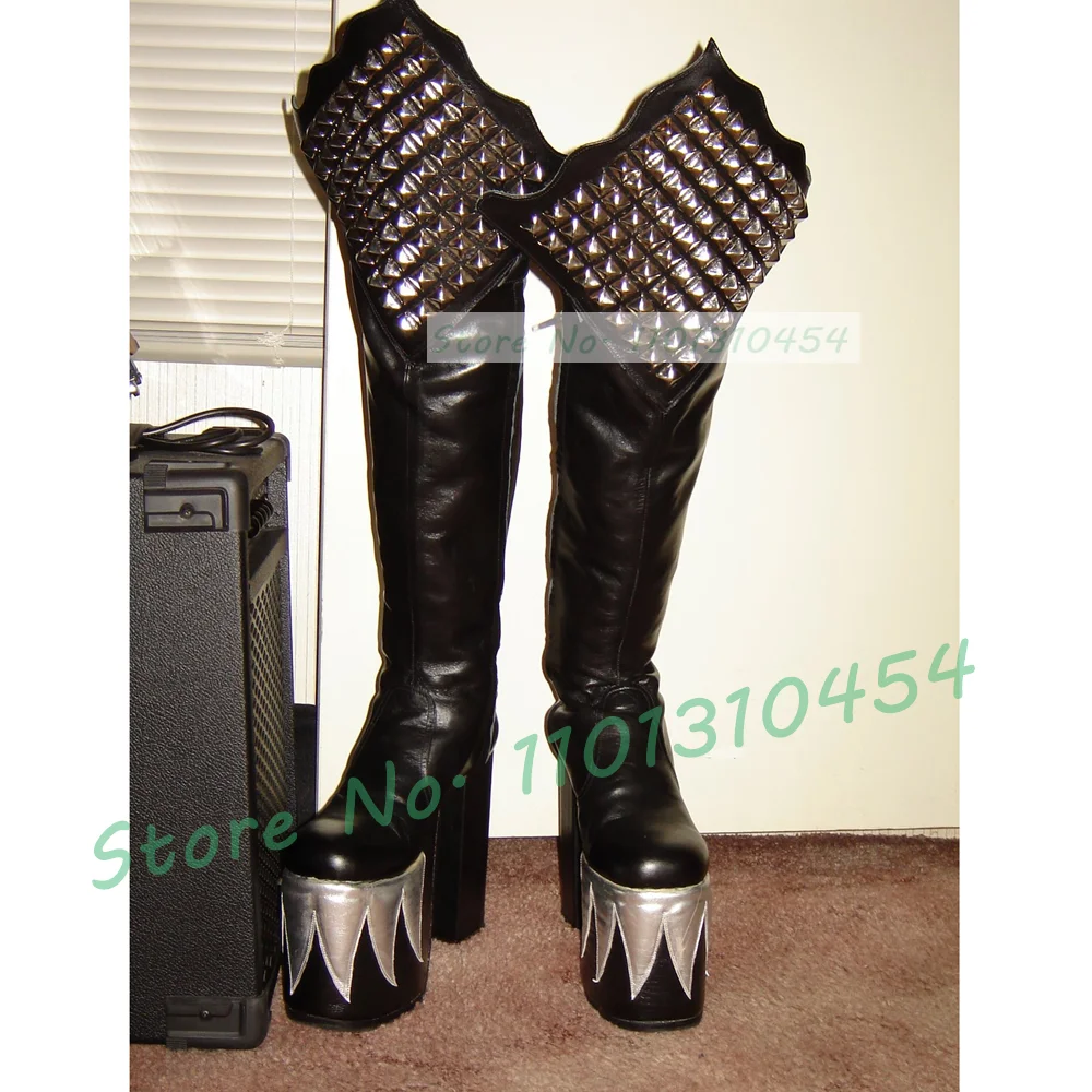 Black Knee High Platform Demon - Cosplay Flame Prop review and price