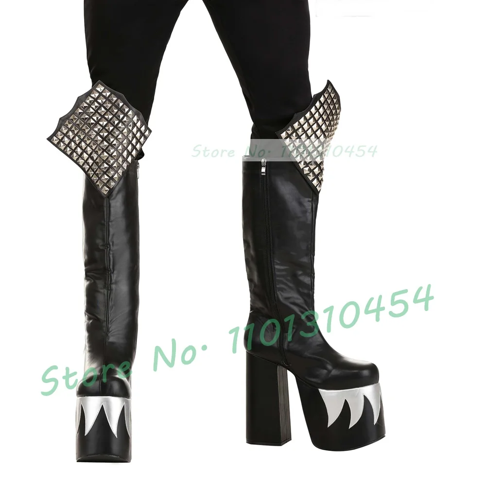 Black Knee High Platform Demon - Cosplay Flame Prop review and price