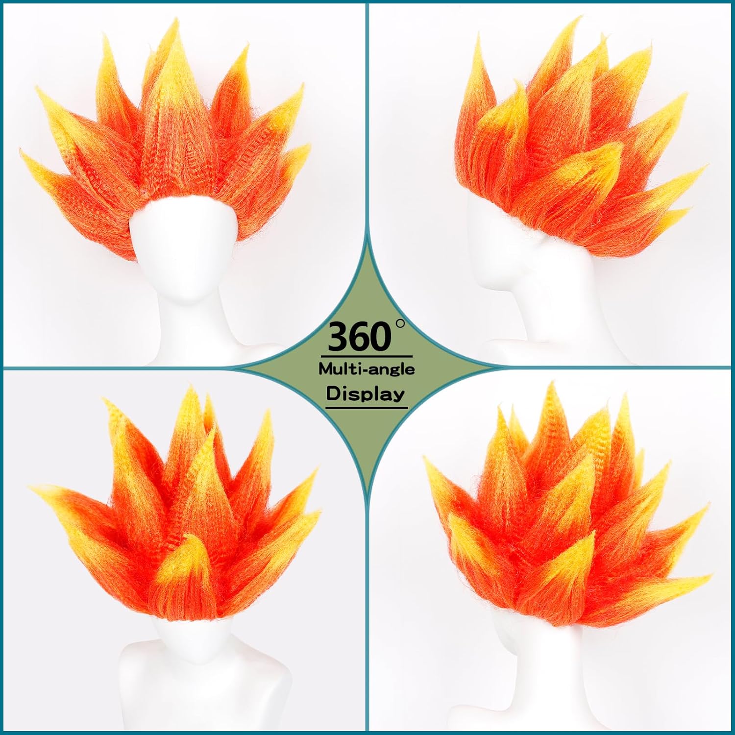 Flame Costume Wig Stylish Flam - Cosplay Flame Prop review and price
